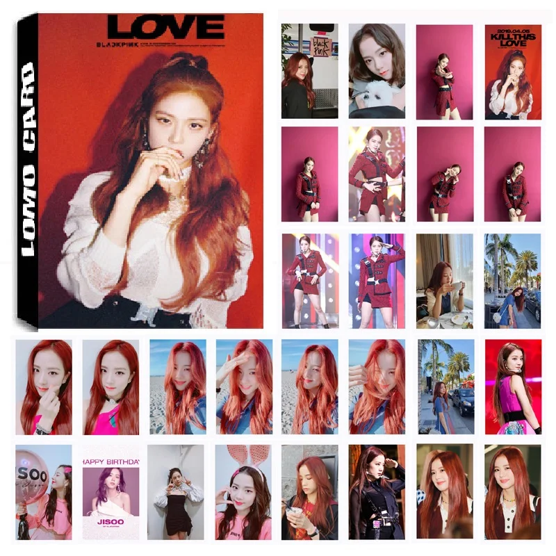 30 шт./упак. Корейский KPOP BLACKPINK девушки Kill This Love 2019 альбом Jisoo Одиночная Фотокарта ПВХ карты Self Made LOMO Card Photocard