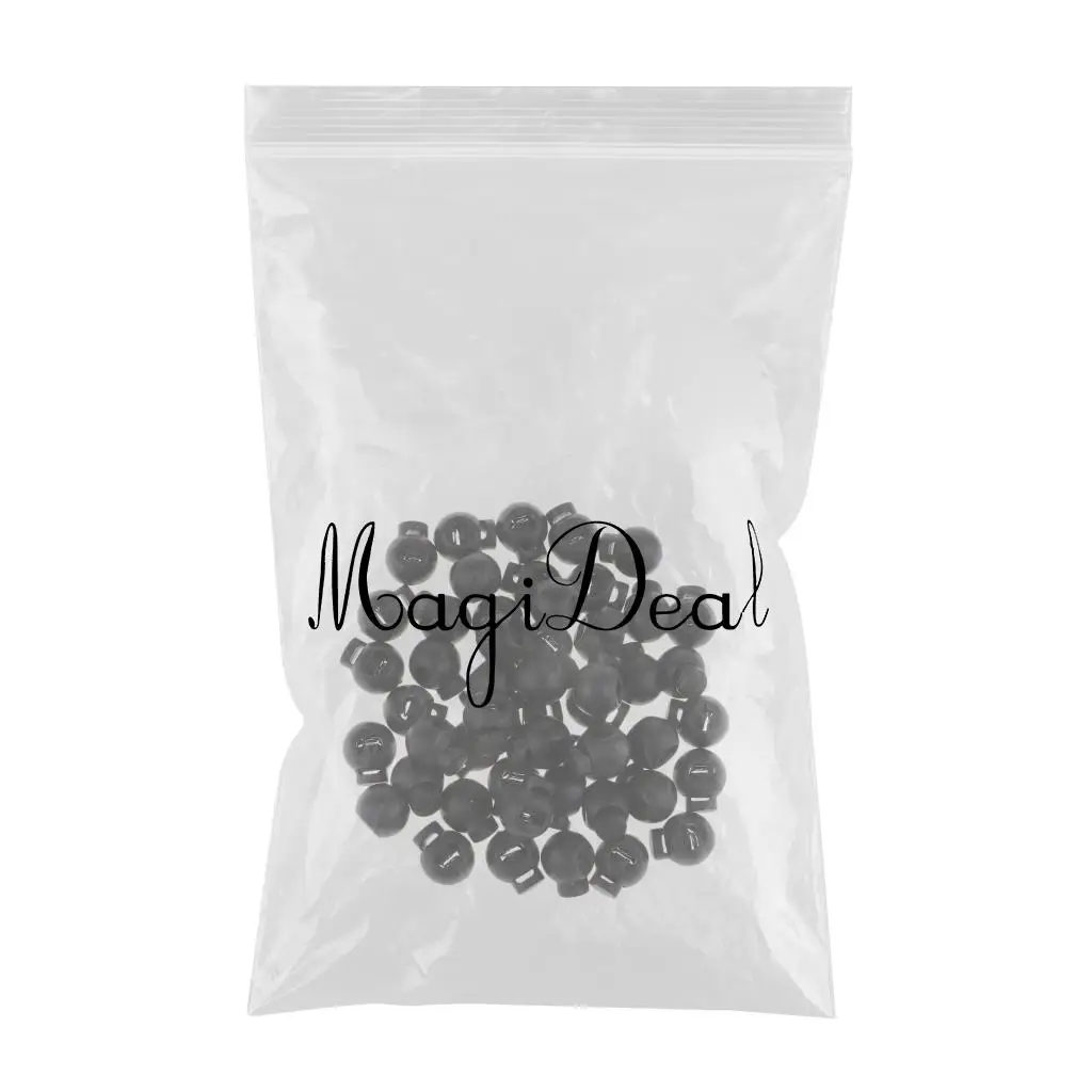 50 Pieces Single Hole Round Ball Cordlock Cord Lock Toggles Stopper Stops 15mm