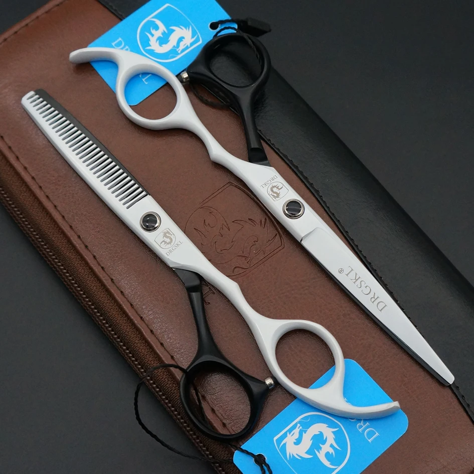 6 inch professional barber hair cut scissors very sharp, black & white