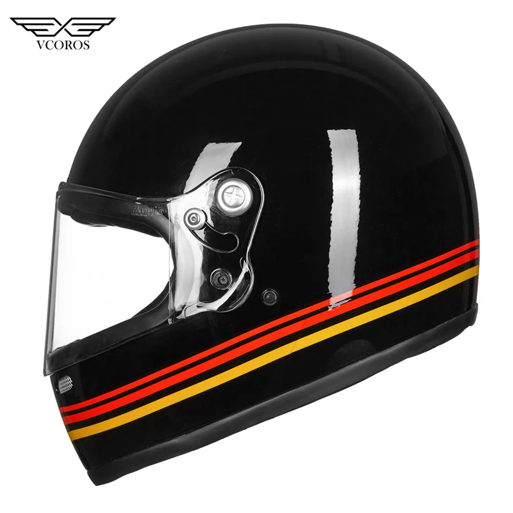 US $128.99 Vcoros A600 full face motorcycle helmet glass fiber reinforced shell scooter motorbike vintage helmets high quality  retro moto