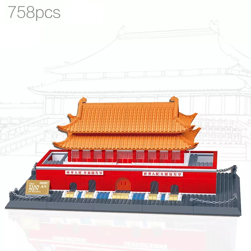 

758pcs Tian'anmen Rostrum Architecture Series Educational Model Building Blocks Bricks Toys For Children Compatible L Brand