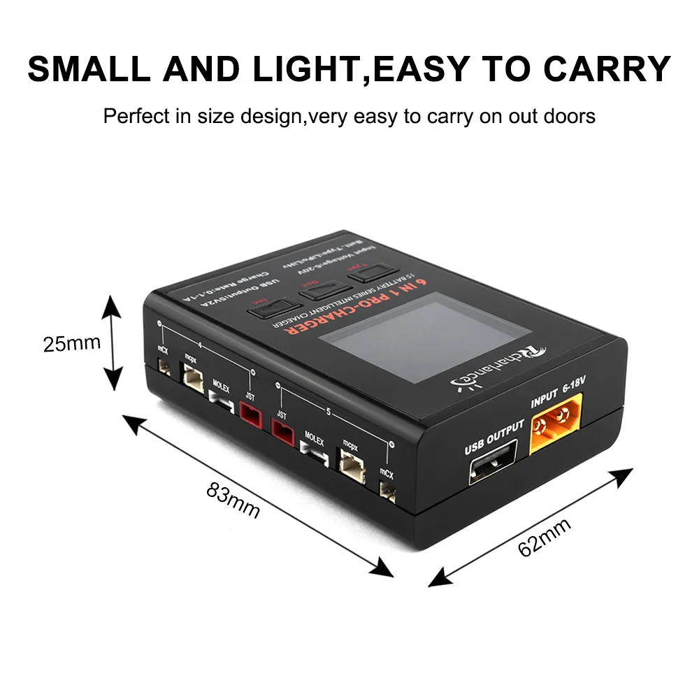 6 в 1 PRO 5X4,35 Вт 5X1A зарядное устройство для 1S LiPO/LiHv/li-ion зарядное устройство с Micro MX mCPX JST Радиоуправляемый Дрон, автомобиль, самолет