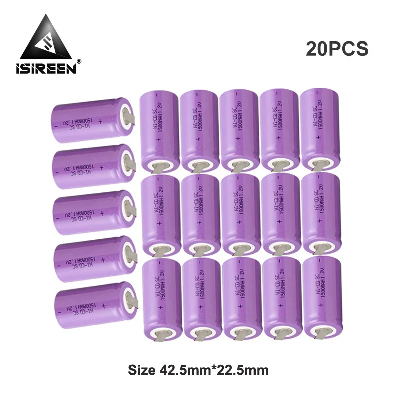 

SC Ni-CD 1.2V 1500mAh Rechargeable Battery Cells Power Tool Battery Packs Subc Ni CD Accumulator Electric Massagers Toys DIY 18V