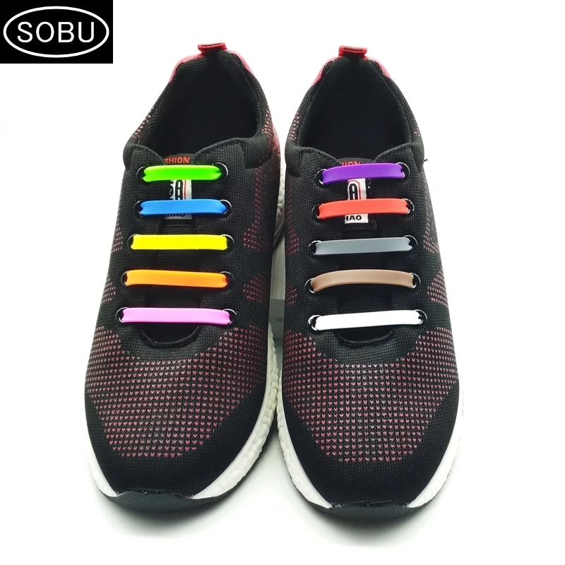

12Pcs/Lot NEW off white Elastic Silicone No-Tie Silicone Shoelaces for Sneaker Creative Shoe Laces accessorie for woman/Men G001