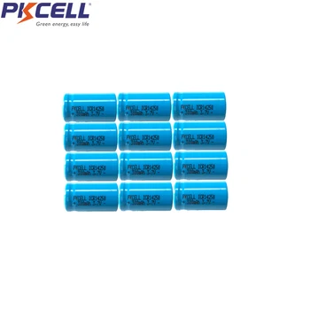 

12 x PKCELL 1/2AA Batteries Liion Liuthium ICR14250 3.7V Rechargeable Battery 14.5*25.0mm Flat top For Advanced cameras headlamp
