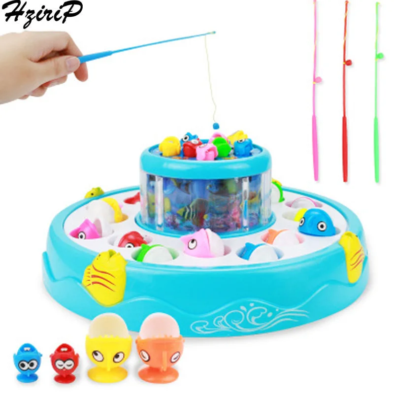 HziriP Magnetic Double Fishing Platform Plastic Toys Game Puzzle Outdoor Educational Interactive Toy for Children Birthday Gifts