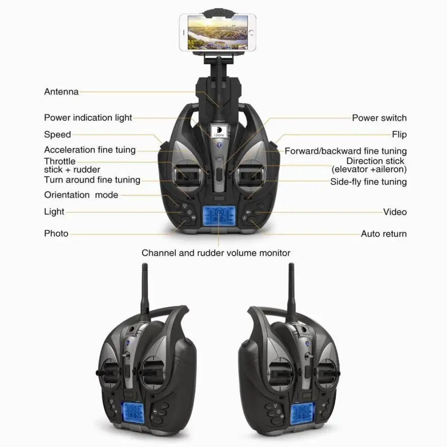 Wi-Fi fpv Хищник дрона с дистанционным управлением i6w телефон управления Wi-Fi в режиме реального времени Радиоуправляемый квадрокоптер с режимом headless вертолет с камерой с высоким разрешением
