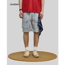 SODAWATER Летние Новые однотонные спортивные шорты с эластичной резинкой на талии мужские свободные модные шорты с карманами уличная одежда 9316 S