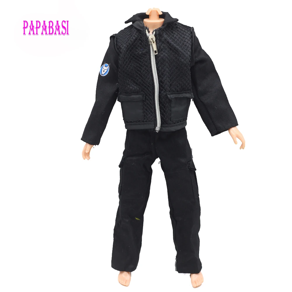 Papabasi Original Prince Clothes Combat Police Uniform Cop Outfit For Barbie Boy Male Ken Doll For