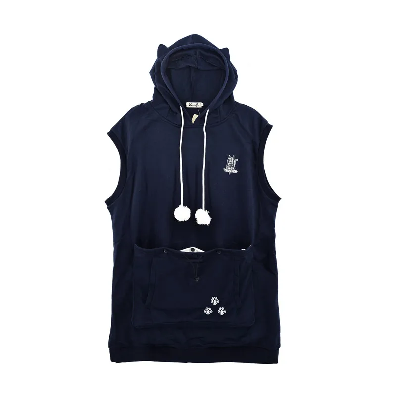 Mewgaroo Nyangaroo Cat Dog Pet hoodies Casual Unisex Kangaroo Vest Hoodie Japanese Kangaroo Grey Dark blue Cat Summer sweatshirt (1)