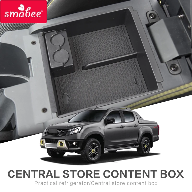 Car central armrest box for Isuzu D-Max MU-X 2012 - 2019 MUX DMAX Interior Accessories Stowing Tidying Console Organizer BLACK