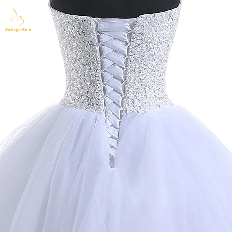 Bealegantom N Белое Бальное Платье пышные платья вышито бисером с блестками милое 16 платье для 15 лет Vestidos De 15 Anos QA1496