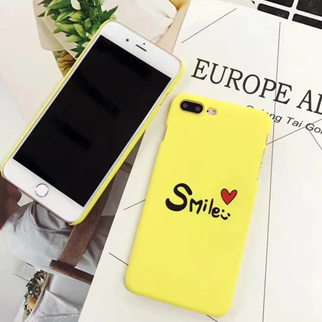 cartoon smile love heart red letter phone case for iphone 7 8 6s red letter communications