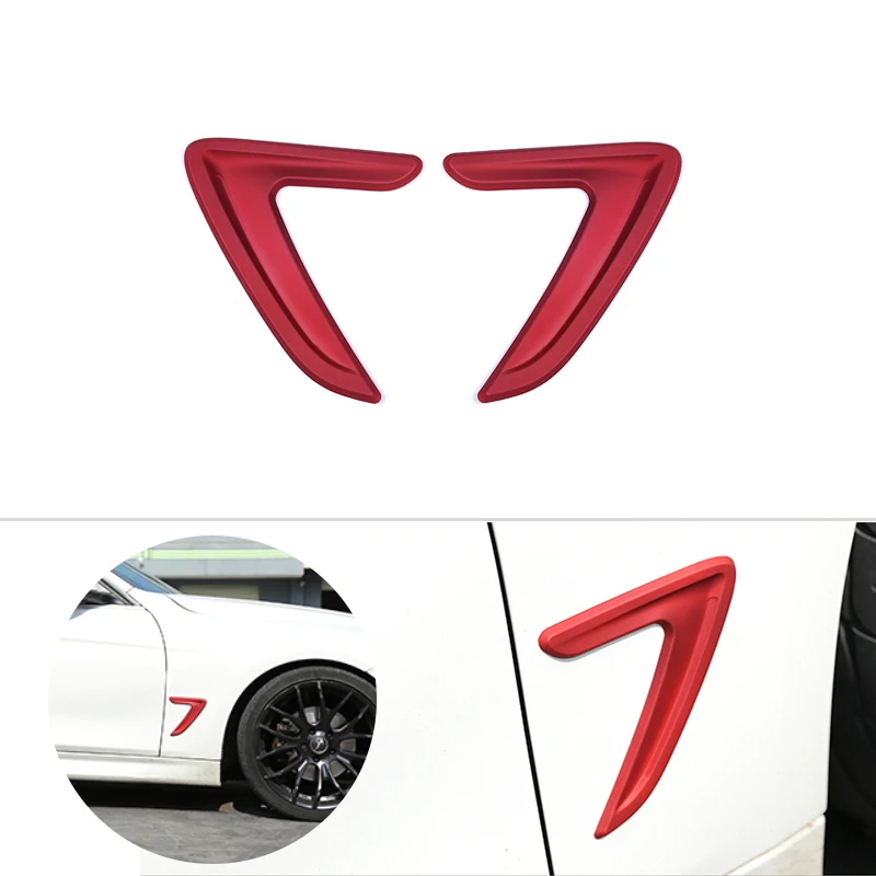 Для BMW 3 серии F30 2013 2шт Автомобиля Боковое крыло воздушный поток крыло решетка выход впускное отверстие отделка - Цвет: Red