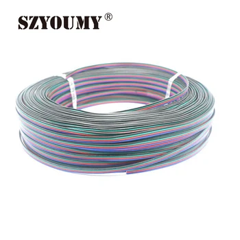 

SZYOUMY 4 pin RGB Led Connector 4 Wire electric Extension Cable Cord Lighting for RGB 3528 and 5050 led strip Free Shipping