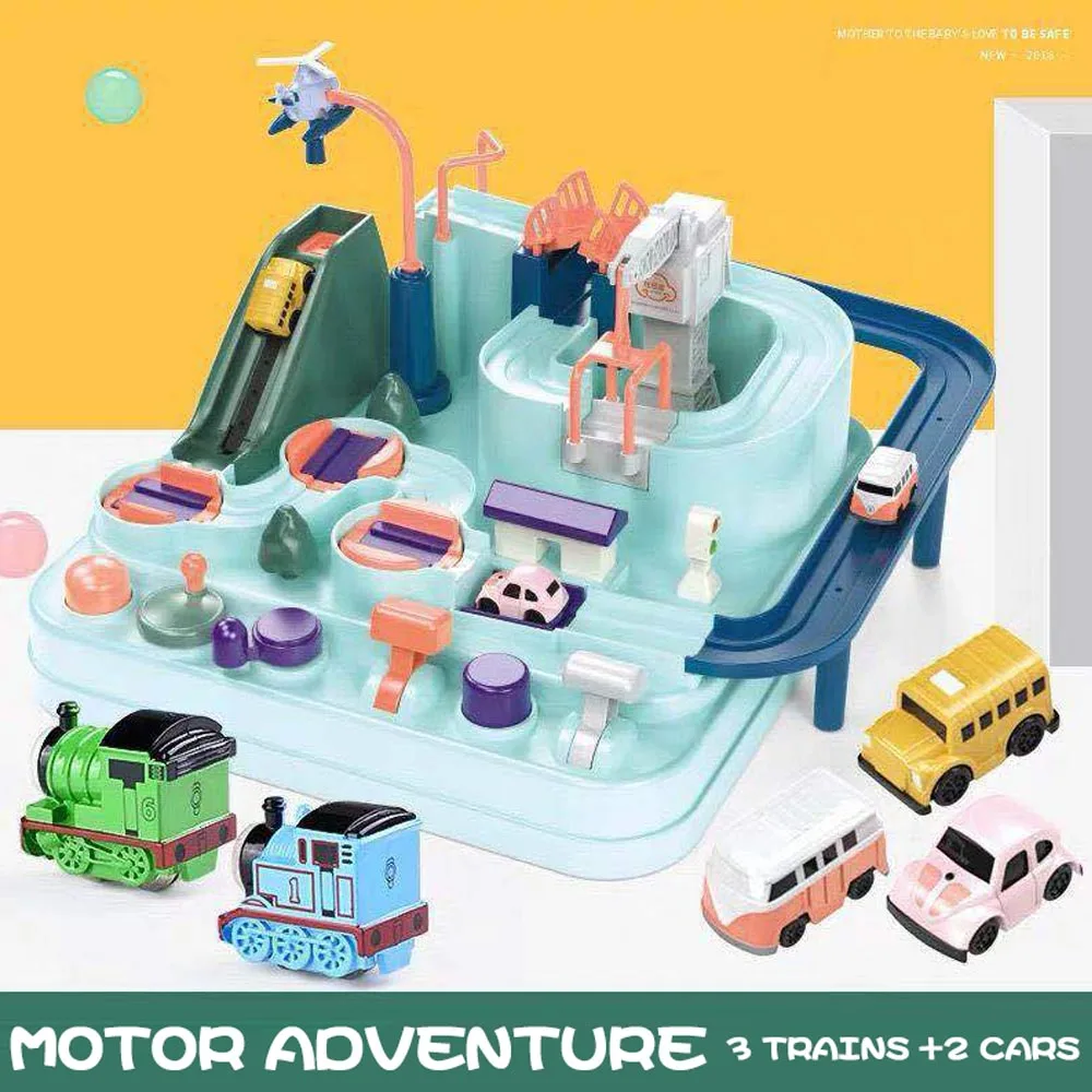 Обучающая игрушка Railcar Экологичная игрушка для маленьких приключений автомобиль Макарон цвет настольные игры мальчик и девочка головоломка игрушки подарок на день рождения - Цвет: Серебристый