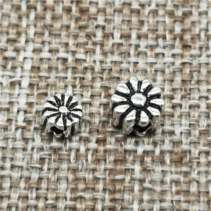 925 Sterling Silver Sunflower Flower Beads 4mm 6mm Bracelet Spacer | Украшения и аксессуары