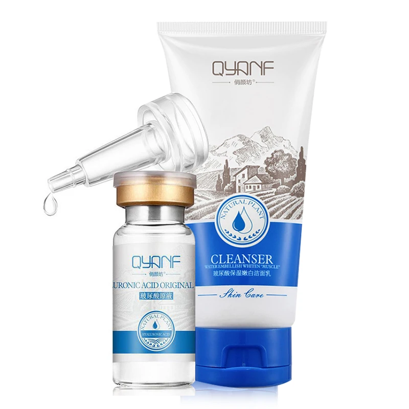 

1Pcs Hyaluronic Acid Original Serum Anti-Wrinkle Serum Face Cream Essence+1pcs Blackhead Acne Treatment Face Cleanser Skin Care