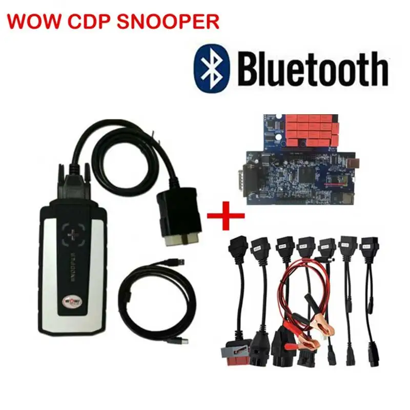 Лучший релейный Бесплатный брелок WOW SNOOPER с Bluetooth wurth v5.008 R2 vd tcs cdp pro plus для автомобилей и грузовиков - Цвет: With bluetooth