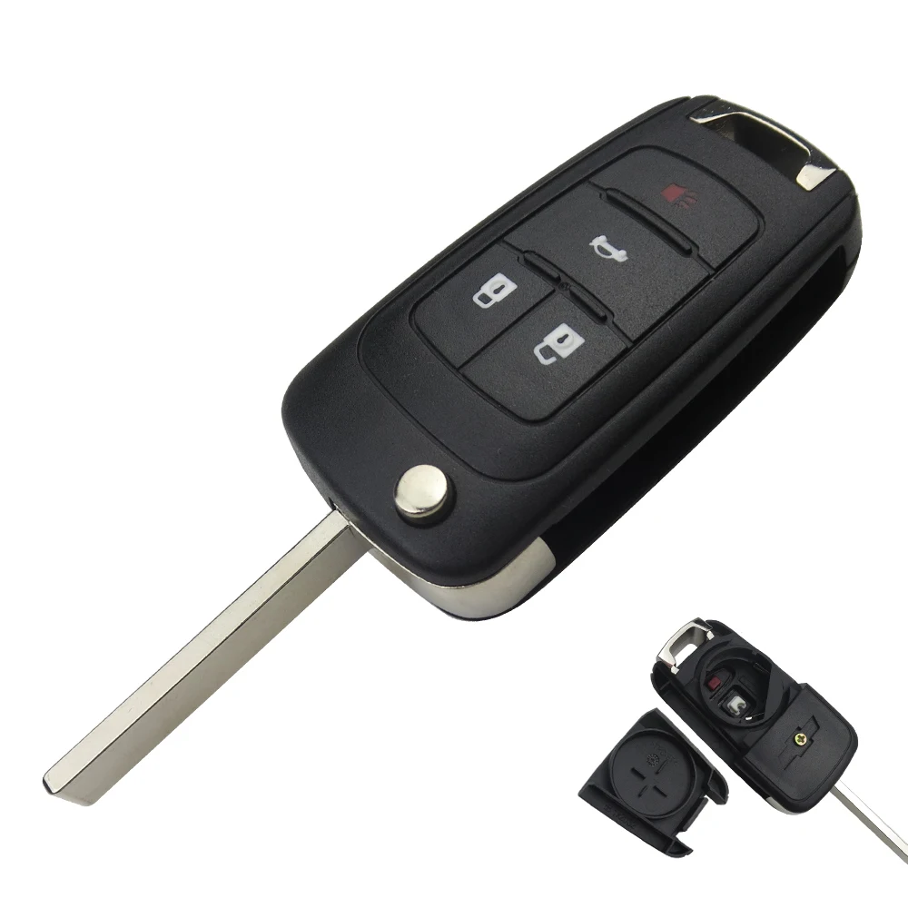 OkeyTech Флип складной дистанционный ключ для автомобиля в виде ракушки для Chevrolet Cruze Эпика лова Camaro Impala Замена Брелок для Ipad 2/3/4/5 кнопок - Количество кнопок: 4 Кнопки