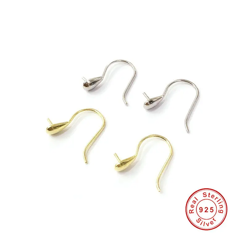 

Real 925 Sterling Silver Earrings Hook DIY Earrings Making Fine Jewelry Findings & Components