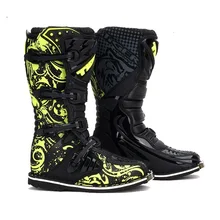 O envio gratuito de 1 par de Moto Esportes Corrida Trilha Da Estrada de Técnico de Couro Microfibra Cross-country Motocicleta Botas Sapatos