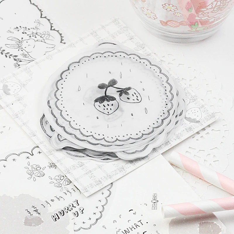 

Kawaii Cute Forest Flower Memo Pad Marker Transparent Paper Planner List Stationery School Office Supplies Bullet Journal sl2040