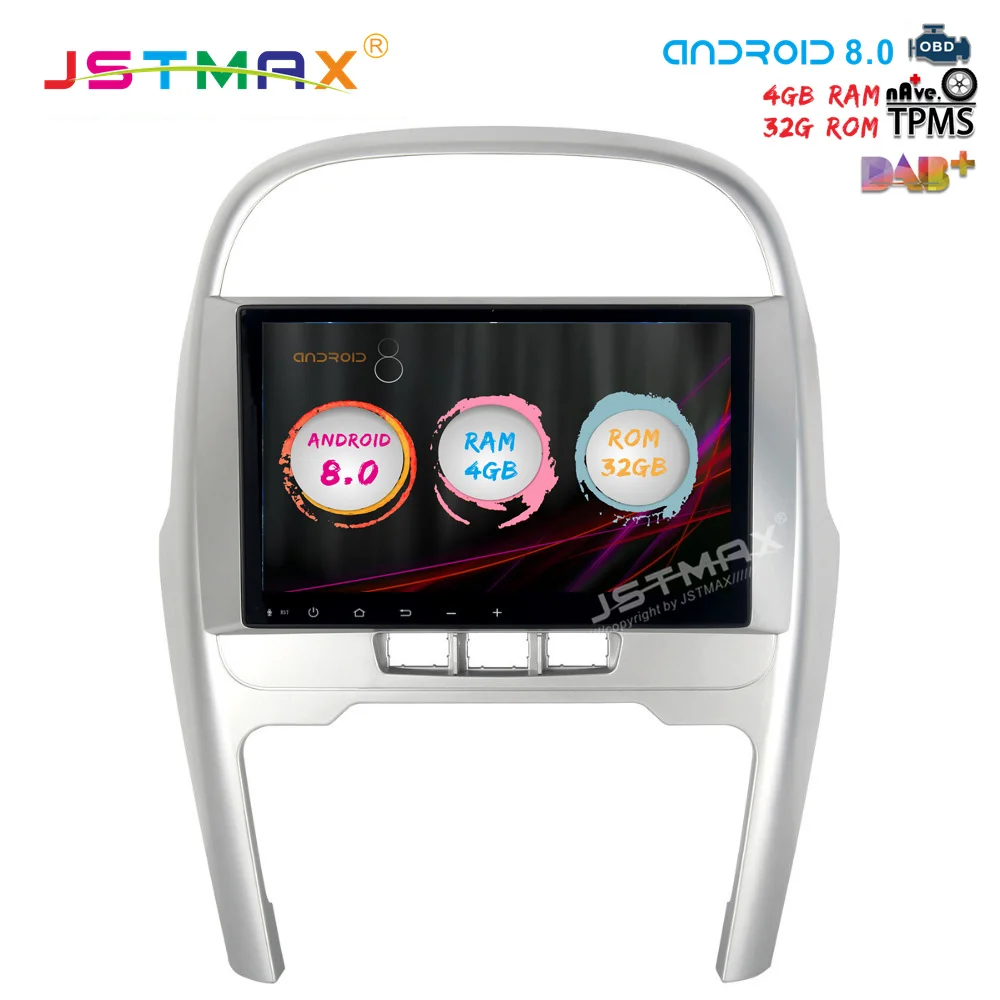 JSTMAX 9 "Android 8,0 Автомобильный gps плеер Navi для Chery Tiggo 2014-2015 с 4 г + 32 г Восьмиядерный стерео радио FM без DVD плеер