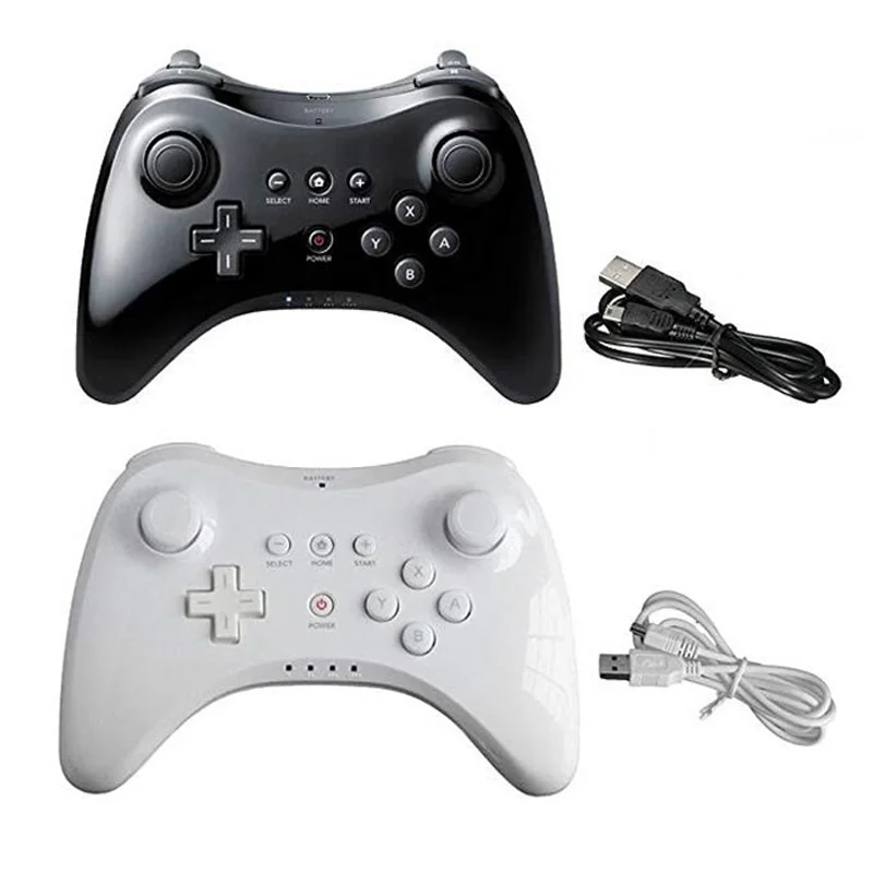 

For Nintendo For Wii U Pro Console Gamepad Wireless Controller Bluetooth Gamepad Joystick Dual Analog With USB Charging Cable