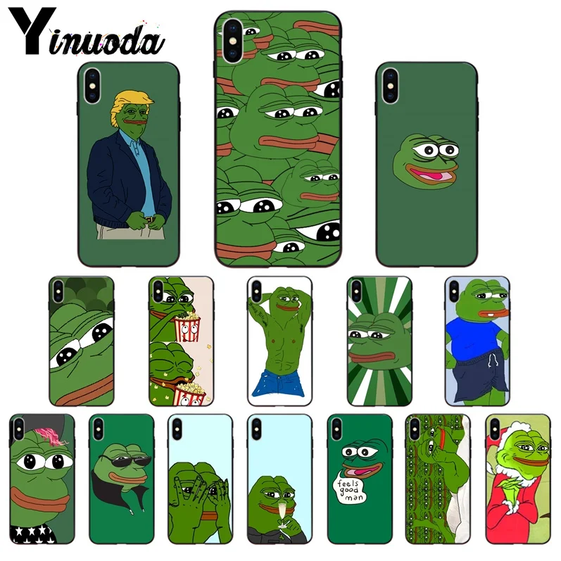 

Yinuoda Cute Frog Meme Animal funny TPU Soft Phone Cell Phone Case for Apple iPhone 8 7 6 6S Plus 5 5S SE XR X XS MAX Cases
