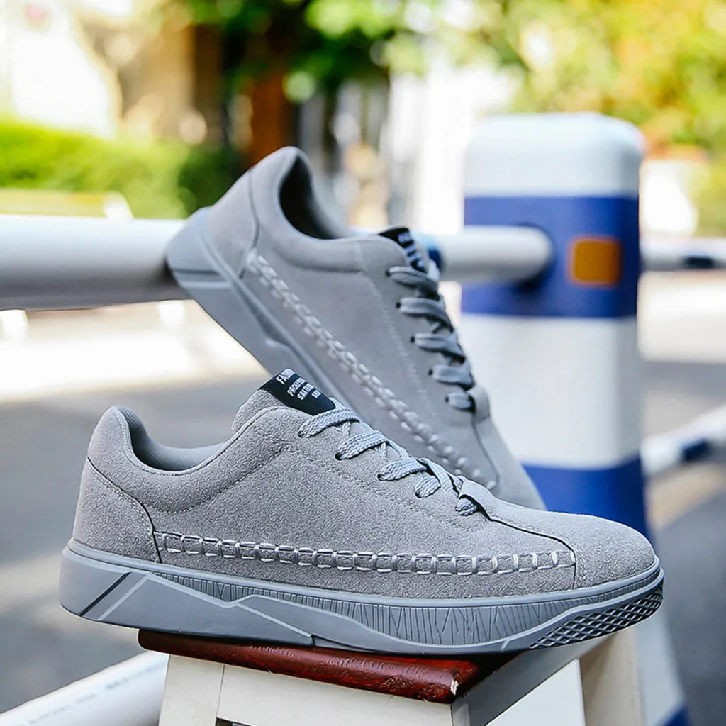 

2019 Men's Fashion Casual Shoes Breathable Large Size Solid Lace-Up Sport Running Board Shoes Spring Autumn Loafers Luxury Brand