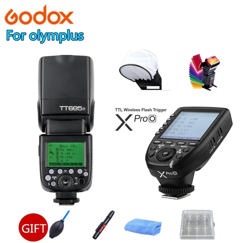 

Godox TT685O 2.4G X System HSS TTL GN60 Flash Speedlite + Xpro-O Trigger Transmitter Kit for Olympus Panasonic + GIFT