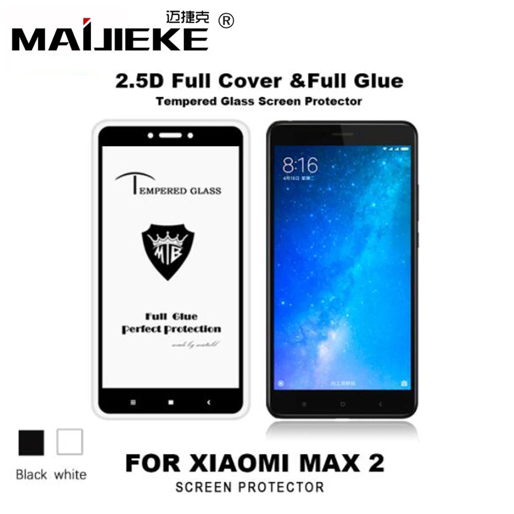 MAIJIEKE 2.5D полный клей для Xiaomi mi Max 2 mi x 3 2 2s полное покрытие закаленное стекло для Xiaomi mi Max защита экрана