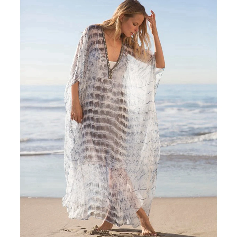 v neck beach cover up