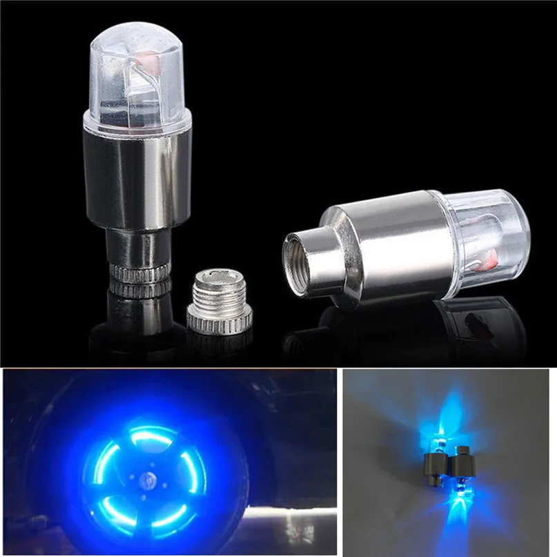 2pcs Bicycle Tyre Valve Caps lights LED Tire Valve Stem Caps Neon Light Auto Accessories Bike Bicycle Car Auto #2M15 (6)