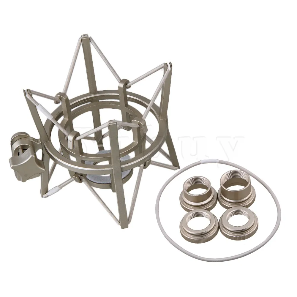 

Yibuy Plastic Square Spider Shock Mount for Microphone Large Size Silver