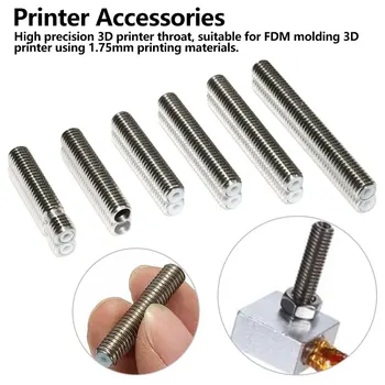 

3D Printer Accessories Nozzle Filament Stainless Steel with Tube M6 Thread Throat Parts for Makerbot