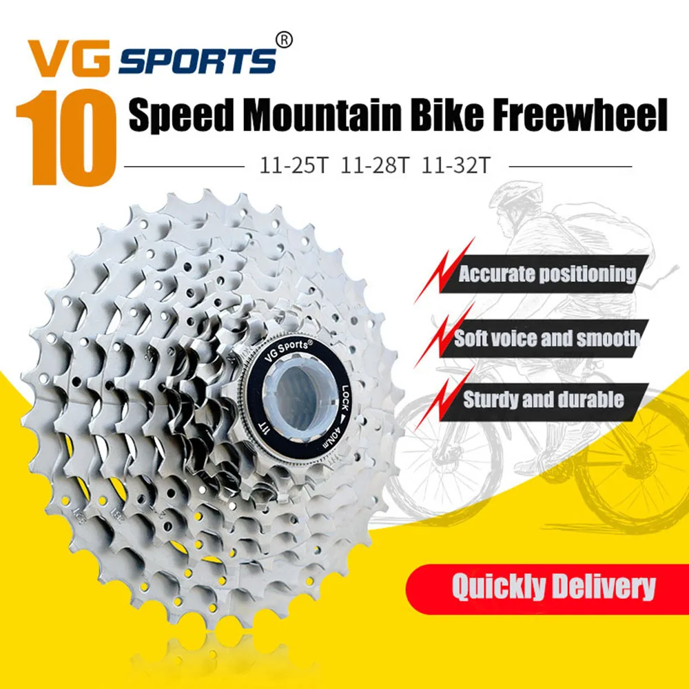 VG Sport 10 speed 25 T 28 T 32 T кассета вращающаяся горная велосипедная обгонная муфта шоссейный велосипед ультра-легкая Звездочка Freewheel Полная серия