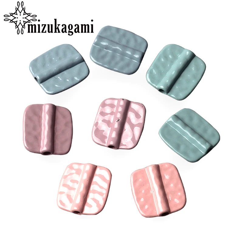 

10pcs/lot Oil Drip Three-colour Zinc Alloy Connect Two-place Beads 14*15mm For DIY Jewelry Making Finding Pendant Accessories