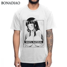 Винтажная Футболка Ahegao Hinata Waifu из чистого хлопка, мужской с круглым воротником, S-6XL размера плюс, Мужская футболка