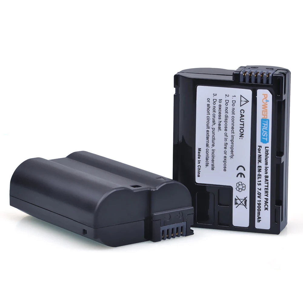 2Pcs 1900mAh EN EL15 ENEL15 EL15A Battery for Nikon EN EL15 D7200 D500