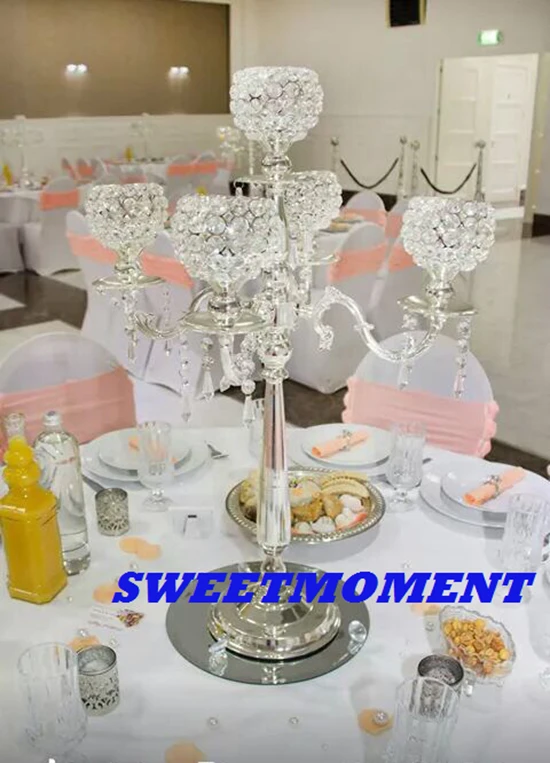 

2pcs Crystal Candelabra Wedding Candlestick