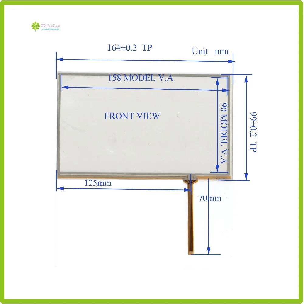 

ZhiYuSun Wholesale 2PCS/Lot HL-070015 164mm*99mm 7inch 4 line touch screen panel 164*99 Sensor glass Compabible for GPS CAR