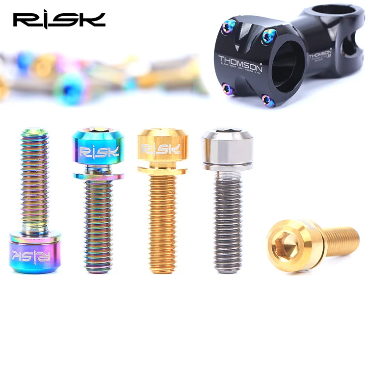 

2017 Risk Titanium M5 * 18 mm For Mtb / Road Bike Stem Bolts Bicycle Handlebar Stem bolts 6 piece / lot