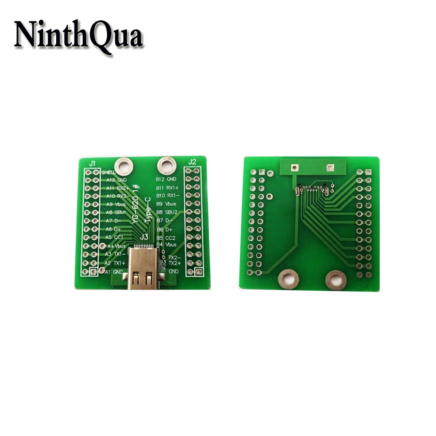

1pcs USB 3.1 Type-C Connector 24Pin Female Socket Adapter 2x12P PCB Board 40mmx40mm