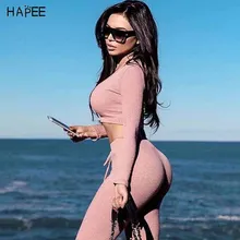 Женская спортивная одежда, одежда для бега, сексуальный облегающий топ для спортзала, фитнеса, укороченный топ, толстовки с высокой талией, эластичные штаны, спортивный костюм для тренировок, комплект для йоги