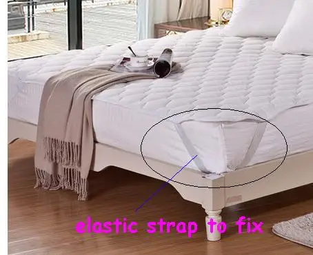 Beli Satu Kepingan Putih Quilted Mattress Alas dengan Mengisi Tunggal Ganda Queen Raja Mattress Sarung Juga Quilted Fitted Sheet50