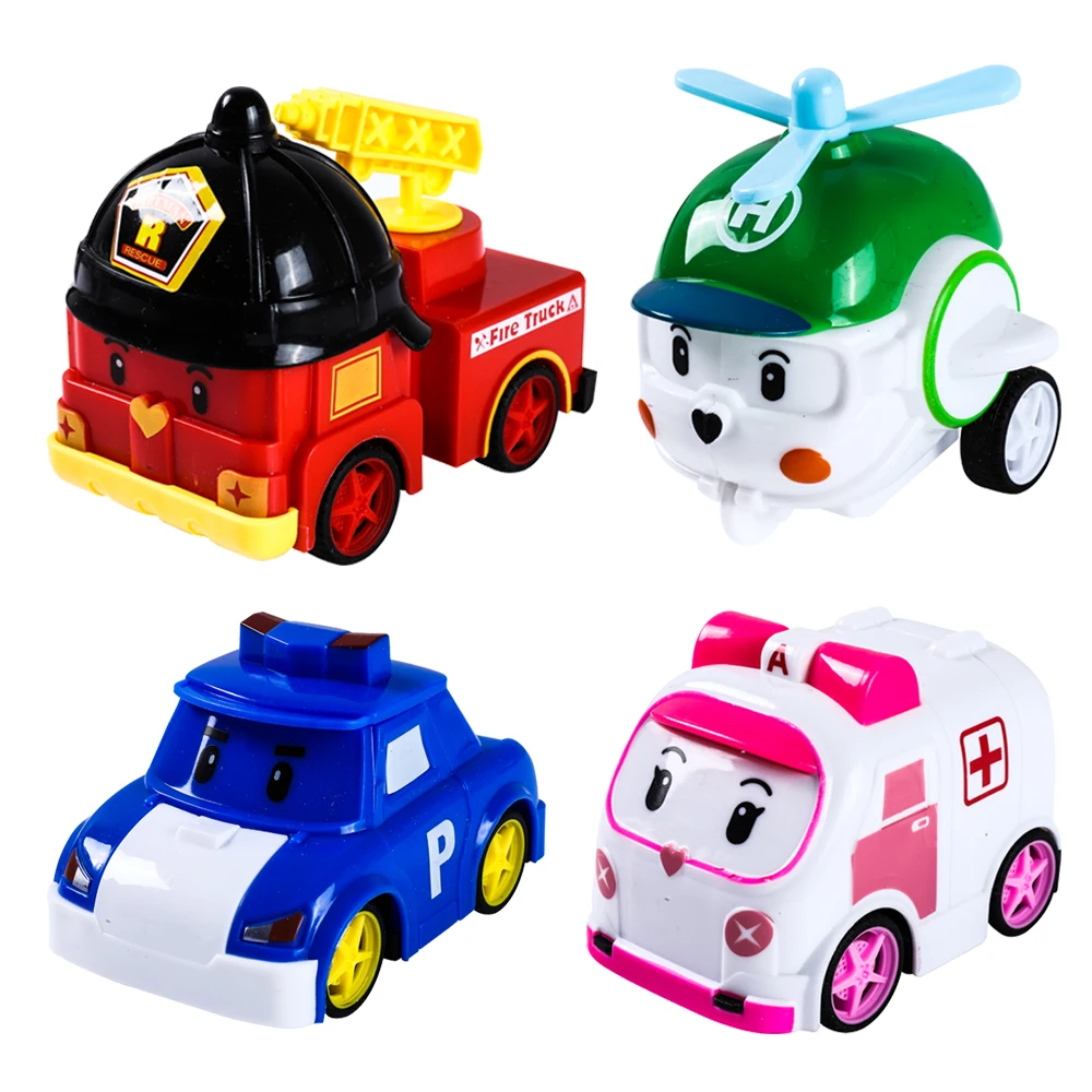 

hot sale Robocar Poli Korea kids Toys Robot pull back poli car toys Figure kids Bricks Toys