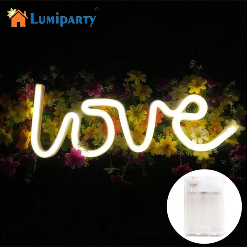 

LumiParty LOVE Letters Shape LED Light Wall Hanging Neon Light for Festival Party Wedding Decor Night Light