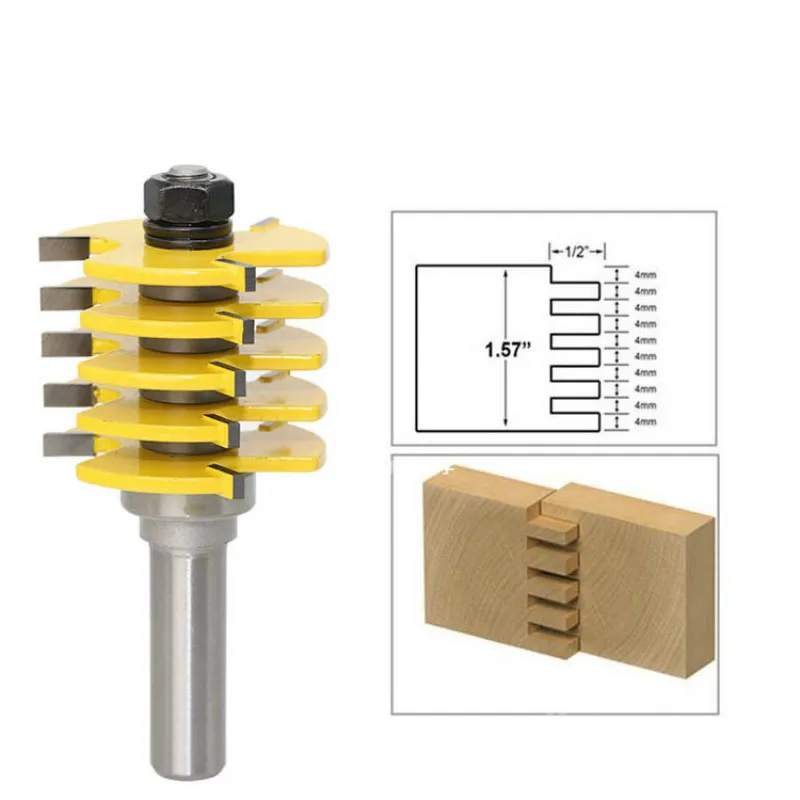 

8mm / 1/2" Shank Triple Bead/ Column Molding Router Bit Line knife Woodworking cutter Tenon Cutter for Woodworking Tools